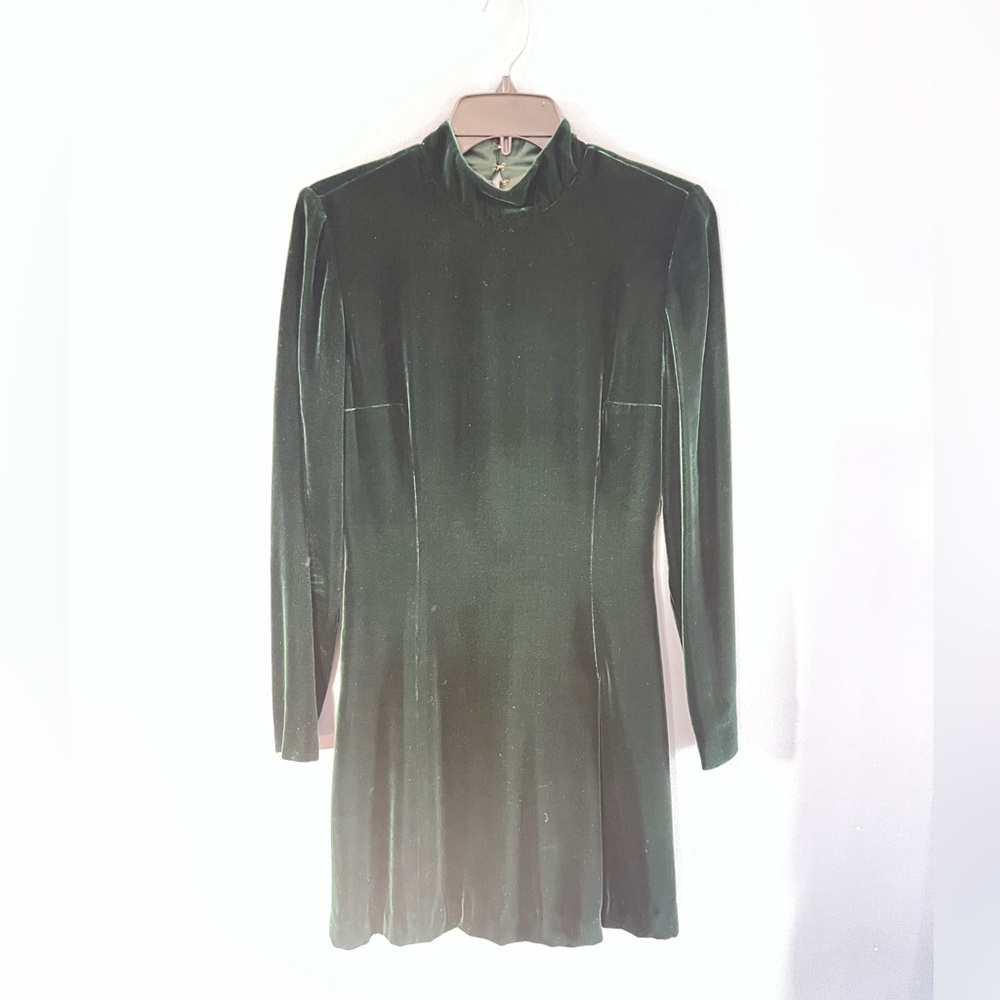 Vintage Green Velvet Dress